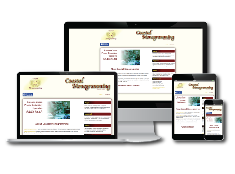 Savvy Web Creations example site of Coastal Monogramming