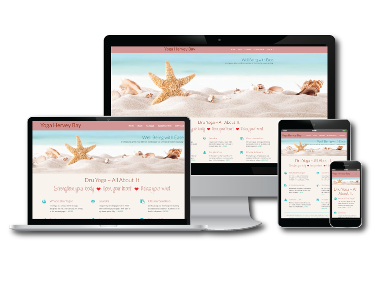 Savvy Web Creations example site of Yoga Hervey Bay